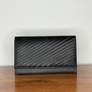 La Regale Black Satin Clutch Bag